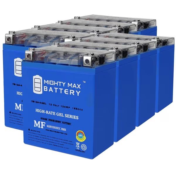YB12A-AGEL 12V 12AH GEL Replacement Battery compatible with Kawasaki GPZ KZ750R1 750 82 - 8PK, Mighty Max Battery, Mfr#: MAX4020935